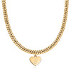 Heart Curb Chain Necklace (Gold)