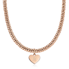 Heart Curb Chain Necklace (Rose Gold)