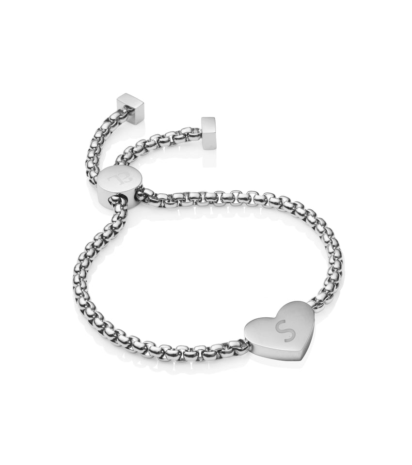 Personalise Heart Bracelet (Silver)