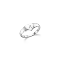 Small Heart Signet Ring (Silver)