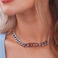 Chunky Initial Choker (Silver)