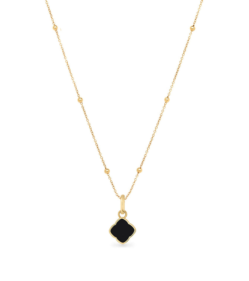 Clover Necklace (Black Onyx) with Diamond, Women's Fashion, Jewelry &  Organisers, Necklaces on Carousell