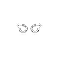 Chunky Huggie Hoop Earrings (Silver)