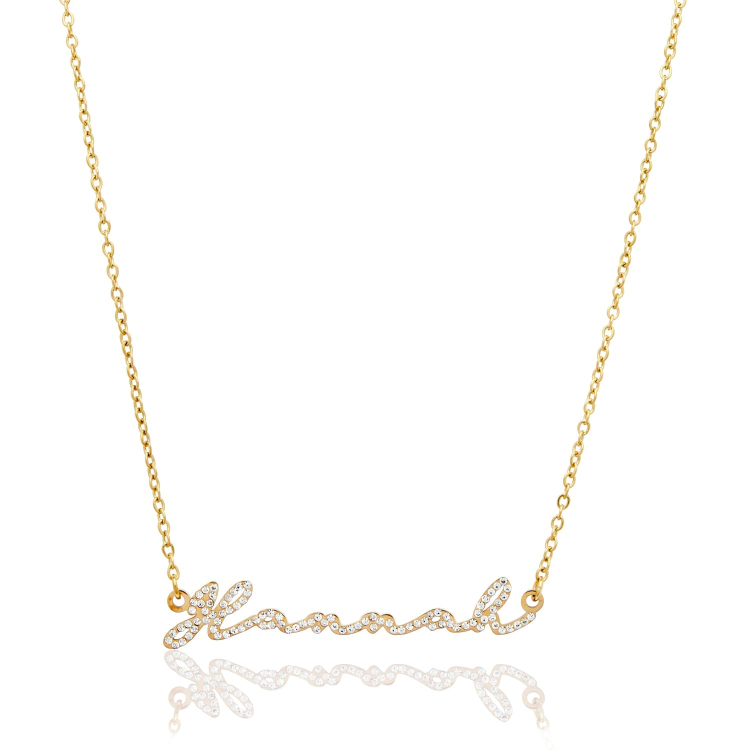 Crystal Signature Name Necklace (Gold) – Abbott Lyon