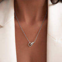 Interlinked Crystal Necklace (Silver)