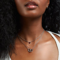 Interlinked Crystal Necklace (Silver)