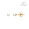 Sterling Silver Pearl Stud Earrings (Gold)