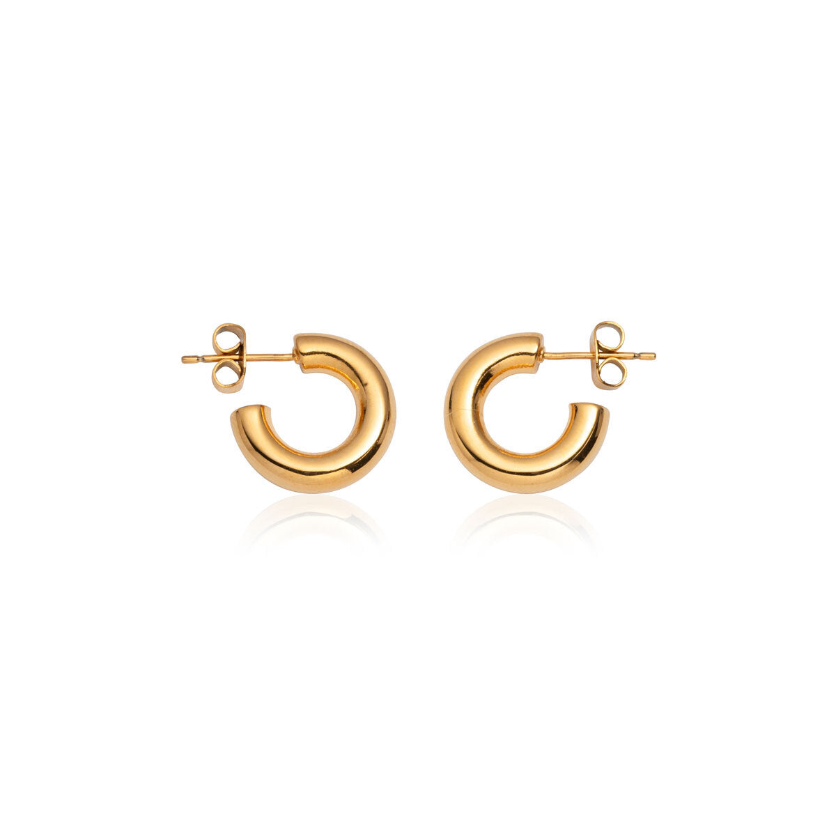 Chunky Huggie Hoop Earrings (Gold) – Abbott Lyon