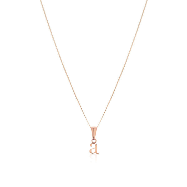 Lowercase Monogram on Belcher Chain Necklace in Rose Gold - FAB Accessories  Inc.