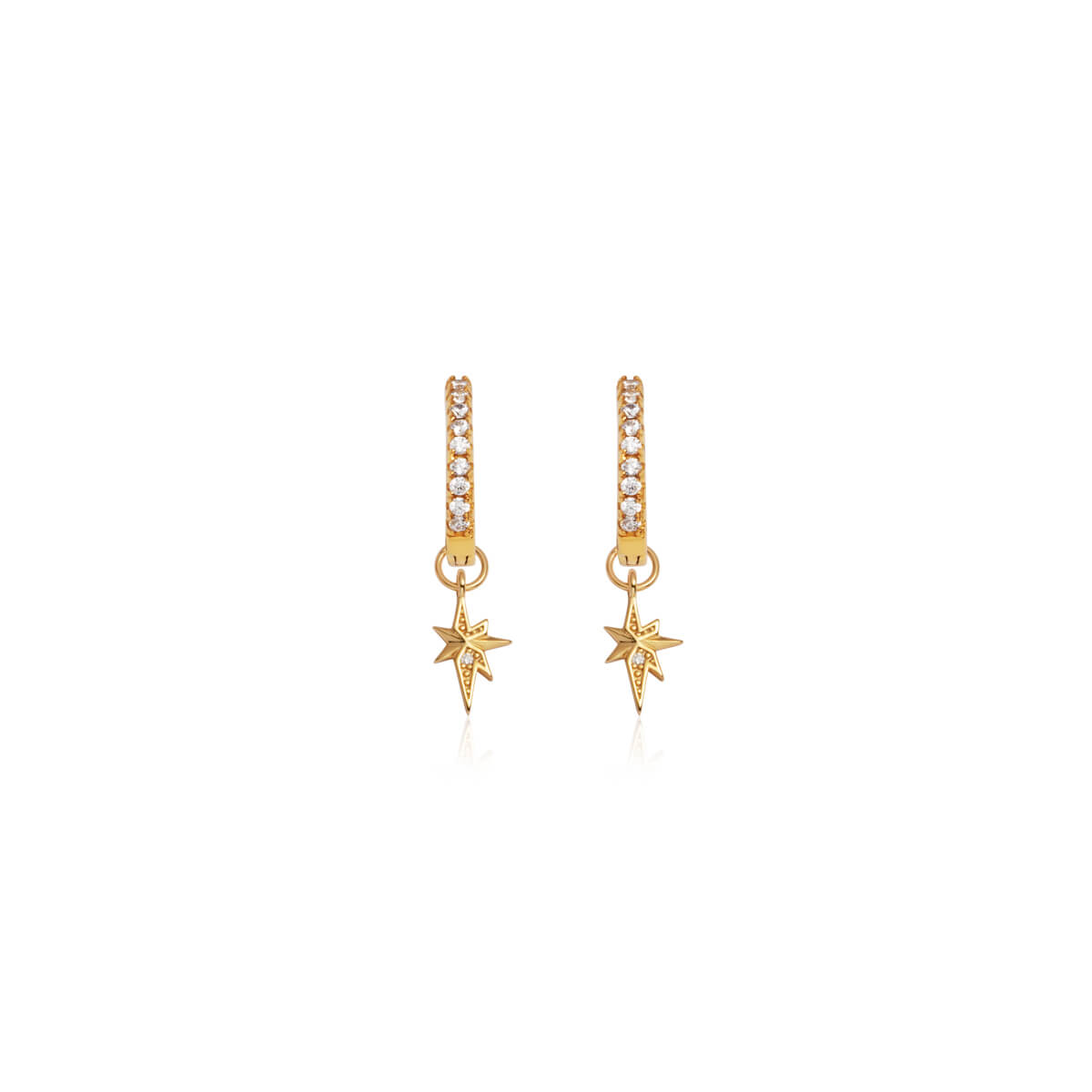 Sterling Silver Mini Starburst Crystal Earrings (Gold) – Abbott Lyon