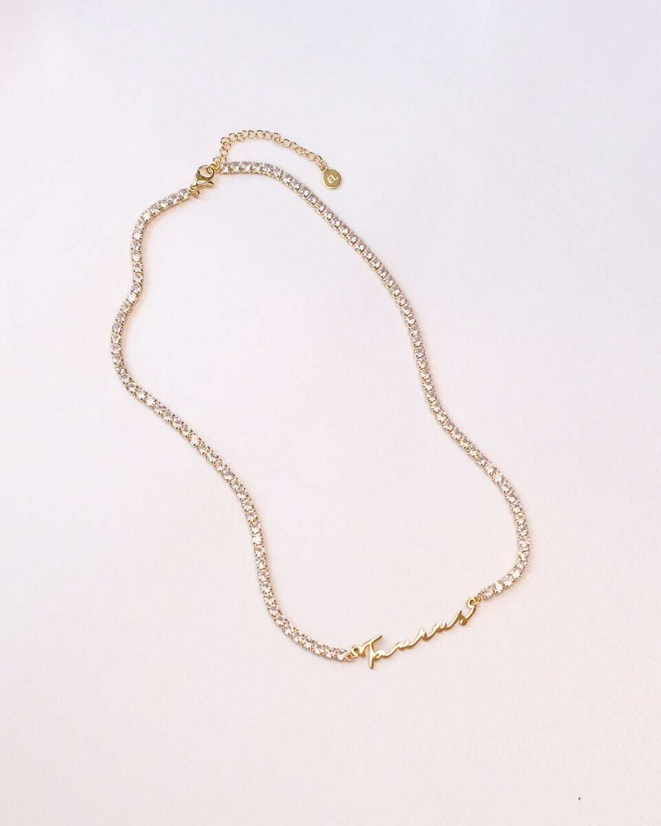 Signature Name Tennis Necklace (Gold) – Abbott Lyon